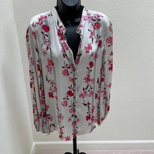 Flower Print Long Sleeved Blouse